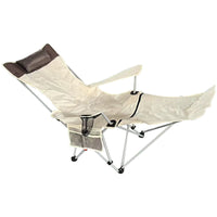 Portable 4-Position Reclining Camping Beach Lounge Chair with Armrests