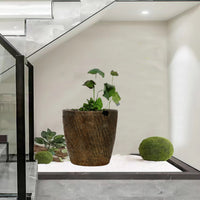 Outdoor Garden Artificial Stone Pedestal Planter Base for Villa Balcony Decor