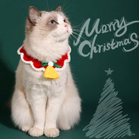 Pet Christmas Knitted Scarf and Hat Set for Cats and Small Dogs