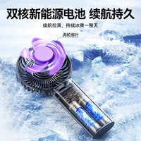 Portable USB Rechargeable Neck Fan with Foldable Stand and Turbine Cooling