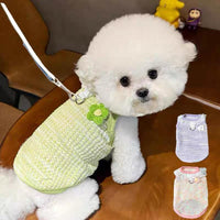 Pet Dog Cat Winter Vest with Leash Ring, Cute Lace Trim Warm Apparel for Small Dogs