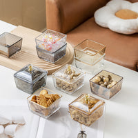 Luxury Glass Fruit Bowl with Lid and Divided Snack Compartments for Home Bar KTV