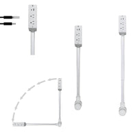 Power Strip with USB-A, USB-C, and 2 AC Outlets, 27.56-inch Extension Cord for Monitors