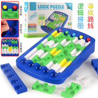 Rocket Rainbow Ball Maze Puzzle Game for Kids, Educational Logic Board Game Toy