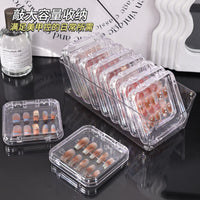 Clear Flip-Top Storage Box for Press-On Nails, Jewelry, and Crafts Display