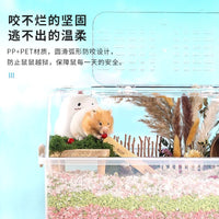 Large Luxury Hamster Cage with Acrylic Transparent Design and Accessories for Small Pets