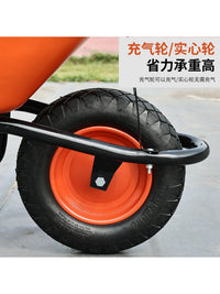 Heavy-Duty Garden Wheelbarrow with Dump Cart Functionality for Farm and Home Use