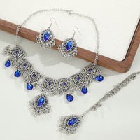 Middle Eastern Ethnic Style Hollow Out Necklace and Earrings Set for Women
