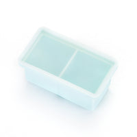 Square Silicone Ice Cube Tray with 2 Large Cavities for Baby Food Puree Freezing and Home Ice Making