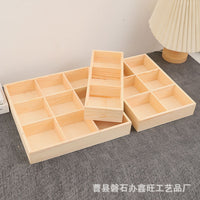 Wooden Desktop Organizer Tray with Multiple Compartments for Jewelry, Stationery, and Small Items