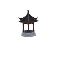Aquarium Mountain Ornament with Pavilion for Fish Tank Landscaping