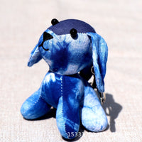 Handmade Indigo Tie-Dye Zodiac Dog Keychain Charm