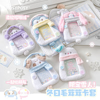 Rosyposy Plush Snowman Idol Photocard Holder with Keychain for Bags