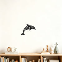 Dolphin Silhouette Fish School Metal Wall Decor Ocean Style Iron Art Hanging Ornament for Living Room Entryway