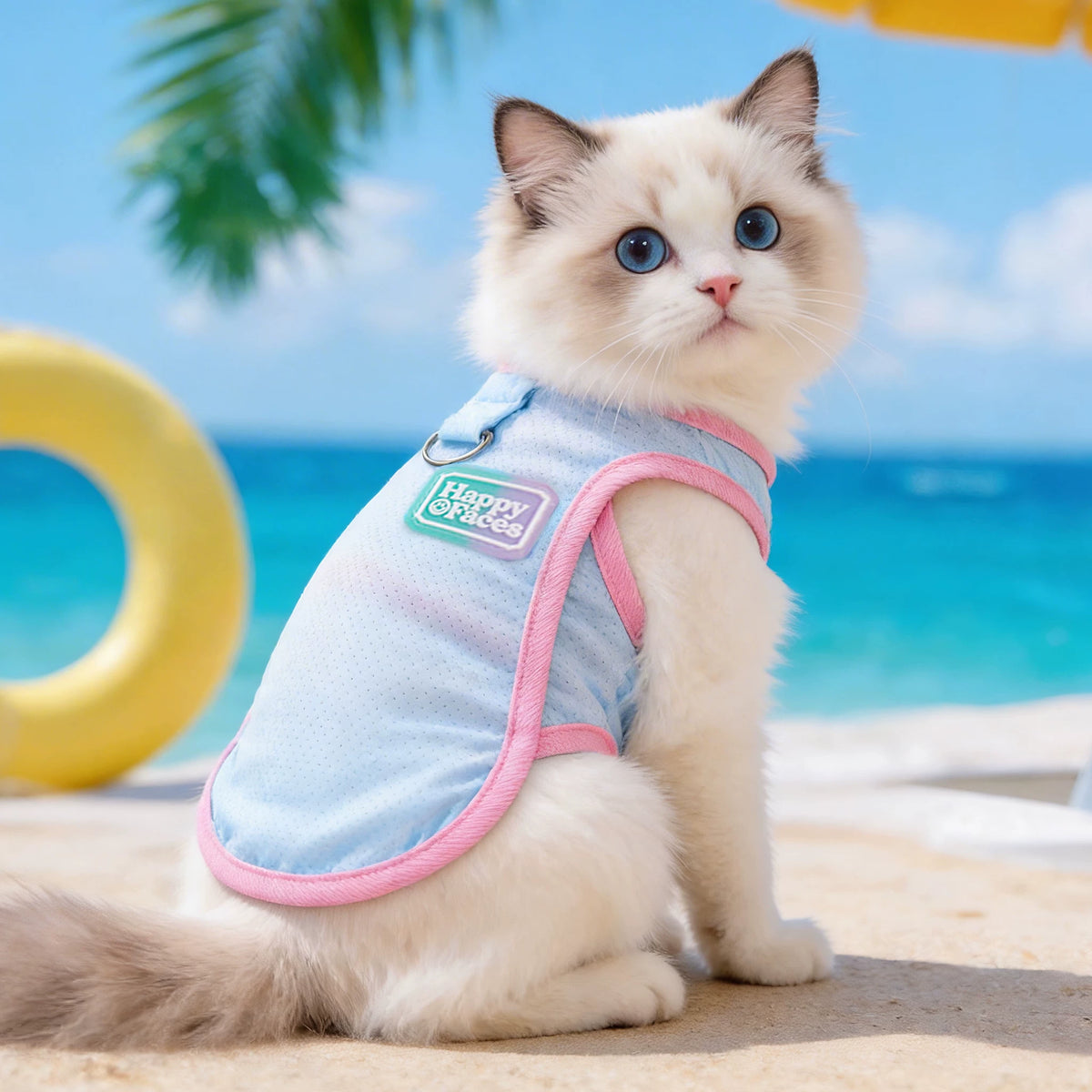 Pet Cat Dog Summer Cooling Vest Breathable Hair-Proof Shirt