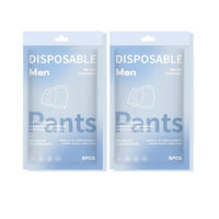 Men's Disposable Cotton Boxer Briefs for Travel, Individually Wrapped, Breathable & Hygienic