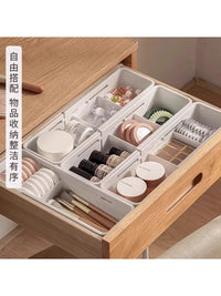 Japanese Style Expandable Drawer Organizer for Desk, Snacks, Toys, Cosmetics, Kitchen Cabinets
