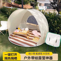 Kids' Indoor/Outdoor Play Tent with Star Lights and Bunting, Foldable Portable Sunshade