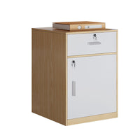 Mobile Wood File Cabinet with Lock and Wheels, Under Desk Storage Organizer with Drawers for Office