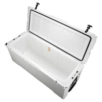 200L Rotomolded Fishing Cooler Box with Wheels, 7-Day Ice Retention for Sea Fishing