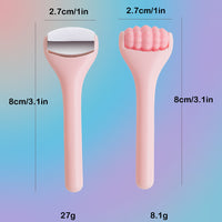Dual-Ended Stainless Steel Eye Cream Applicator & Silicone Facial Massager Set