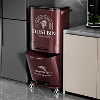 Kitchen Waste Bin with Large Capacity, Dry/Wet Separation, Tall Design, No Bending