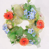 Spring Floral Wreath for Home Decor, Artificial Flower Wall Hanging Ornament
