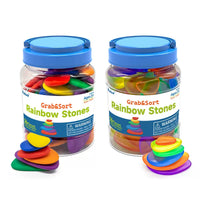 Montessori Stacking Puzzle Colorful Translucent Pebbles Early Education Toy for Preschoolers 3-6 Years