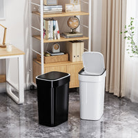 Slim Press-Top Trash Can for Home Living Room Bathroom Kitchen with Lid