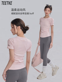 TEETKE Quick-Dry Athletic T-Shirt for Yoga, Running, Training, and Cycling