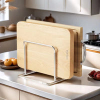 Stainless Steel Pot Lid and Chopping Board Storage Rack for Kitchen Countertop