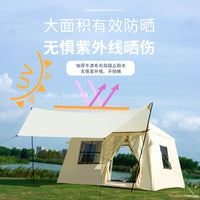 Inflatable Outdoor Camping Tent with Detachable Awning for 4-6 People, All-Season Warmth