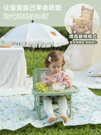 Portable Folding Baby Outdoor Camping Chair with Tray and Safety Belt for Beach Picnics