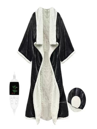 Wearable Flannel Heated Blanket with Sleeves, Lamb Velvet Electric Throw for Home and Office