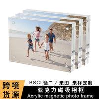 Magnetic Acrylic Photo Frame for Desk Display - DIY Square Crystal Price Tag Holder