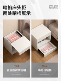 Modern Minimalist Nightstand with Hidden Storage and Key Lock