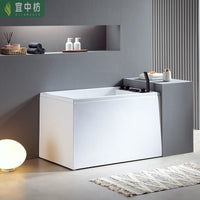 Compact Deep Soaking Bathtub for Adults and Kids, Freestanding Small Household Tub