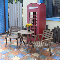 Solid Wood Foldable Table and Chair Set for Home and Outdoor Use