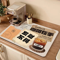 Coffee Machine Countertop Mat Absorbent Quick Dry Non-Slip Kitchen Dish Drying Mat Bar Mat