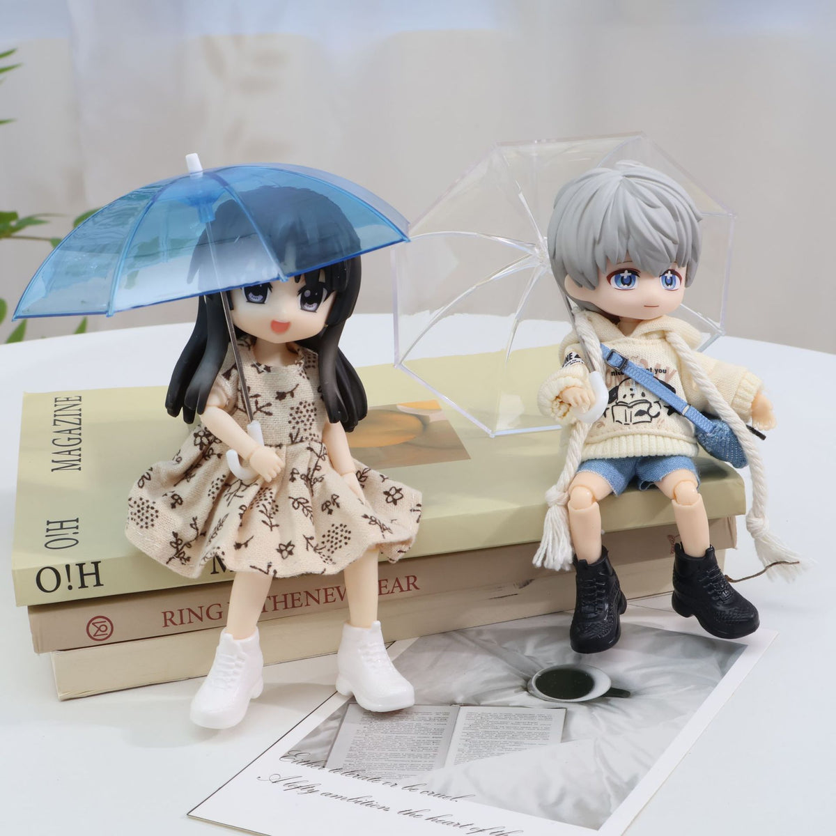 1/12 Scale Dollhouse Miniature Transparent Umbrella Model