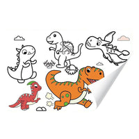 Kids' Creative Coloring Roll with Dinosaur & Animal Themes, Long Hand-Painted Doodle Scroll