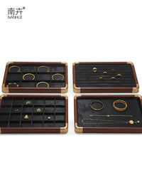 Premium Wooden Jewelry Display Tray for Rings, Necklaces, Bracelets, Jade, and Gemstones