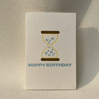 Folding Birthday Card with Countdown Hourglass, Romantic Blessing Gift for Friends and Businesses