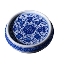 Hand-Painted Blue and White Porcelain Teapot Lid Holder