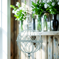 Wrought Iron Hanging Planter Basket for Outdoor Garden and Patio Decor