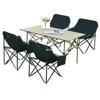 Outdoor Moon Chair Set with Folding Table, Portable Camping Picnic Fishing Travel Table and Chair Combo