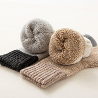 Men's Thermal Wool Socks, Thickened Fleece Lined Mid-Calf Winter Warm Socks