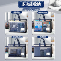 A3 Portable Document Organizer Bag with Handle, Large Capacity Mesh File Pouch for Students