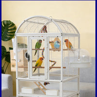 Multi-Tier Bird Cage with Arc Top and Anti-Splash Design for Parrots