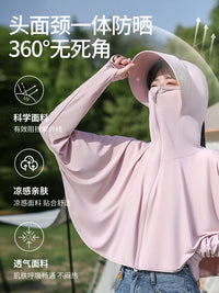 Women's Ice Silk Sun Protection Cape Jacket, Lightweight UV-Resistant Breathable Shawl for Summer